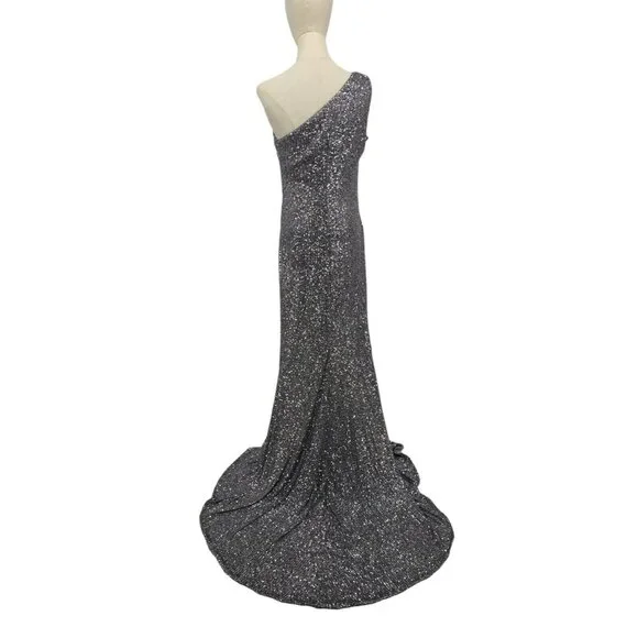 Pronovias The Party Edit Glamour Dress Silver Long Gown Prom‎ 8 Formal Designer